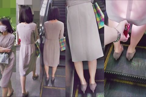 逆さの決定的瞬間！美脚熟女さん