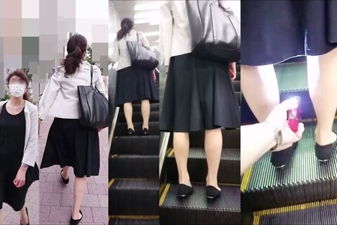 逆さの決定的瞬間！スト履き熟女