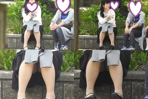 お座りお姉さん発見！！（ＦＨＤ）大変です！！パンツが見えて...