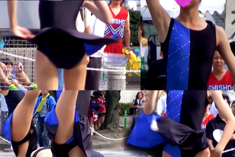 妖精みたいなスレンダーで可愛い女子高生JKバトントワラー新...