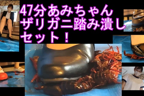 ４７分あみちゃんザリガニ踏み潰しセット！