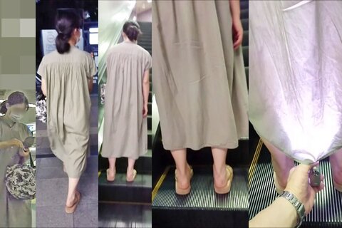 逆さの決定的瞬間！熟女のいろんなパンティ