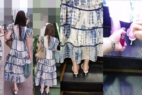 逆さの決定的瞬間！明るい髪色の女子たち