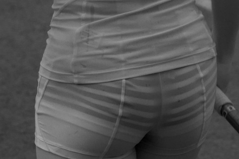 【赤外線写真】JD女子陸上大会 くい込むレーシングブルマの下が見える赤外線...