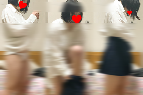 妹の登校前の着替え+帰宅後、制服オナニー