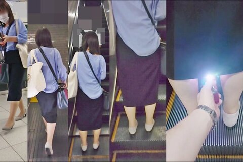 逆さの決定的瞬間！どうしても脚を開いて立ってしまう熟女たち