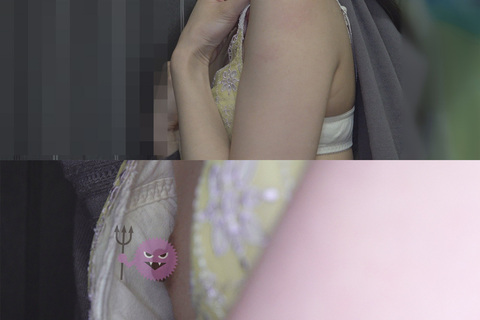 [ワクチン接種]学生の子と一般外来2名、モロ見えてます[胸チラ]