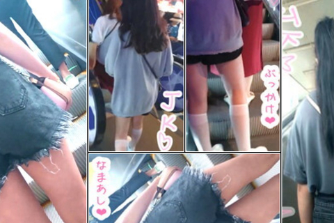 【バレあり❤】ぶっかけ６人分❤　生足エロい子たちに生ぶっかけ❤