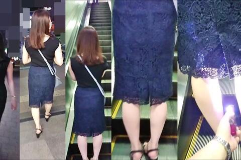 逆さの決定的瞬間！（19)膝丈タイトの魅惑