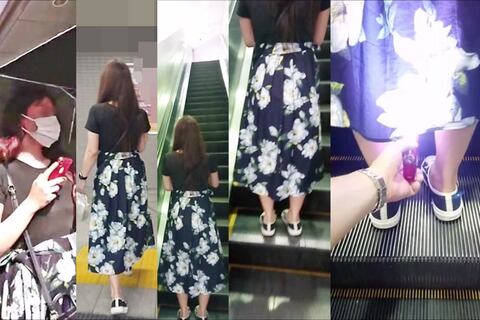 逆さの決定的瞬間！お姉さんたち