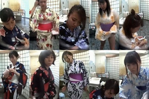 夏祭り 浴衣少女の汚トイレ排泄♥