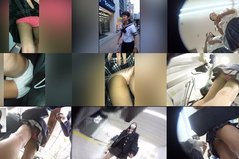 街中のJKで逆さ撮りバイキング♥