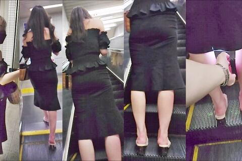 逆さの決定的瞬間！スタイル抜群水商売系ギャル