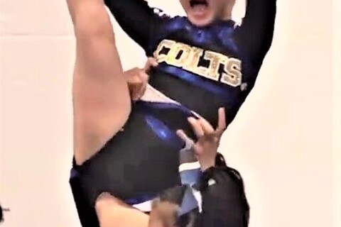 チア大開脚６分　Cute girls cheer lead...