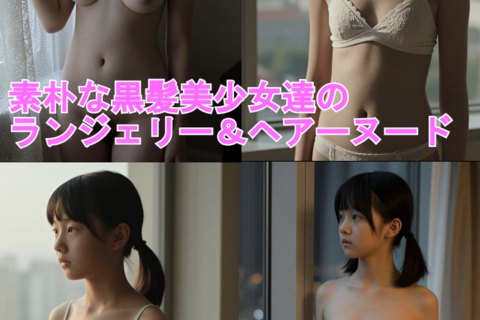 ※無料配布【黒髪清楚系ノーメイク美少女】｜高層階の一室で魅せる素朴なランジ...