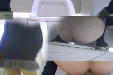 キュートな制服ちゃん。天使妖精さんの和式の女子トイレ。ハイ...