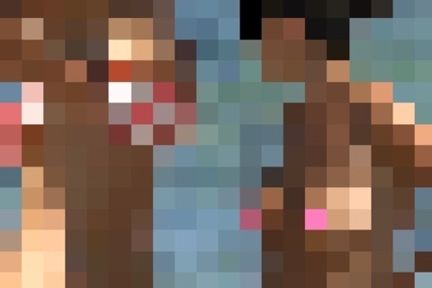 海水浴場で突然ブラを外して！ノーブラ爆乳JK☆